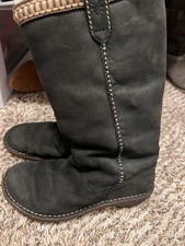 UGG Australia Y2K Nubuck Leather Boots Rare Size 6 Dark Brown