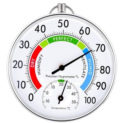 10cm Wandmontiertes Thermo-Hygrometer: Präzise Messung, Batteriefrei und Elegant