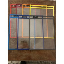 Dry Erase Pockets   Mixed Colors   Used   Reusable Classroom Sleeves Set of 7 