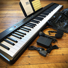 Black 88-Key Electric Piano Keyboard, Foldabl...