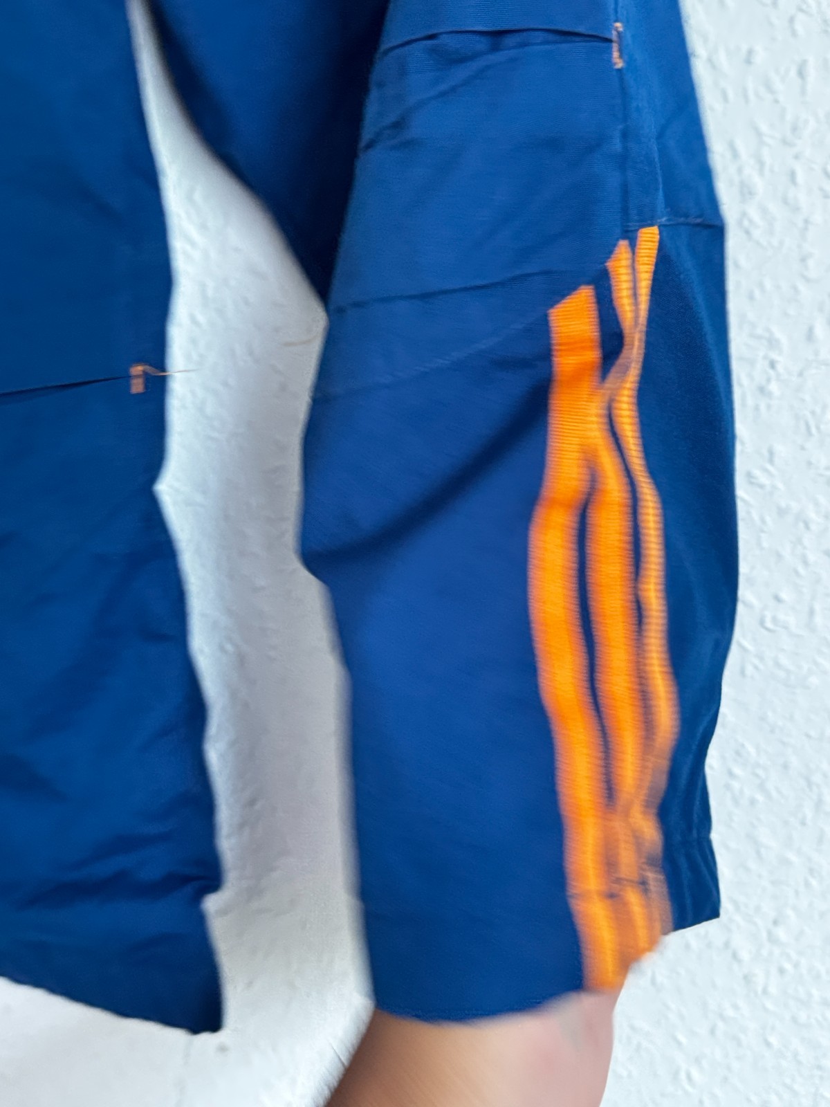 Vintage Adidas Kids Navy Blue & Orange 3-Stripe Windbreaker Track Pants - Size 3 image 3