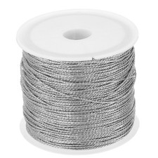 35m/38yards Metallic Cord, 1Roll 0.6mm Dia Ornament String Thread, Silver