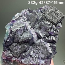 Natural Blue Purple Fluorite Specimen Crystal Mineral Quartz Rock Healing Stone