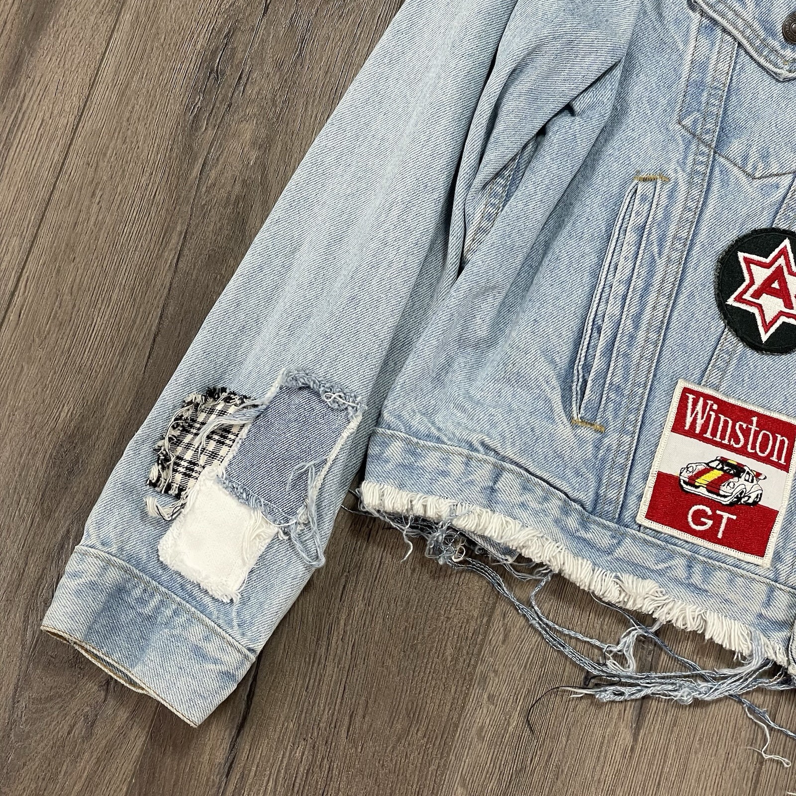 Vintage Reworked Levis Patch Patchwork Upcycle De… - image 8