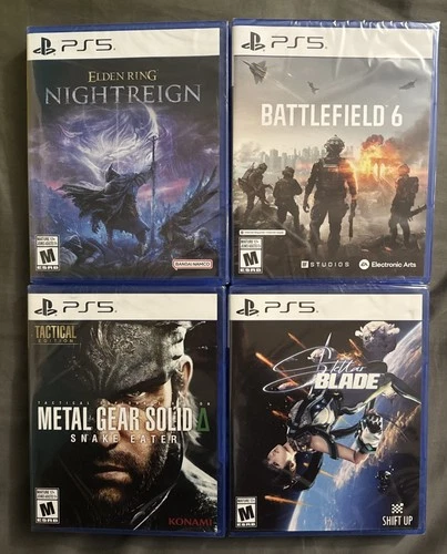 PlayStation 5 New Game Lot - Elden Ring, Battlefield, Metal Gear, Stellar Blade