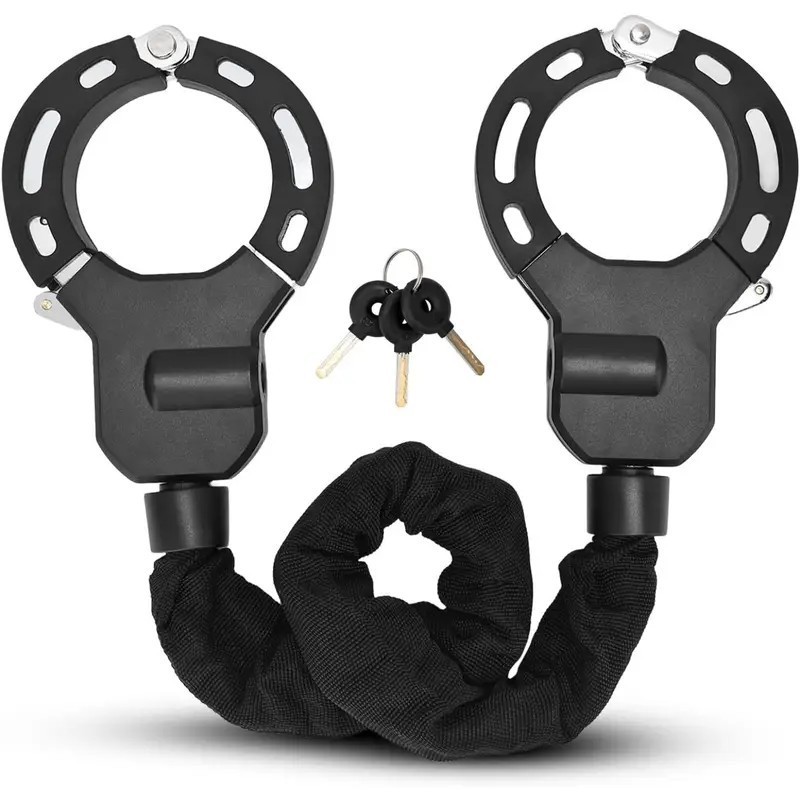 Antivol menottes pour vélo et trottinette en acier noir de 60cm