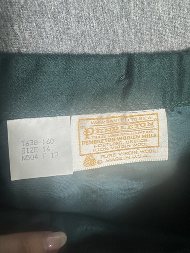 Vintage Pendleton 100% Wool Midi Skirt Womens 16 Green Lined Christmas Classic - Picture 8 of 9