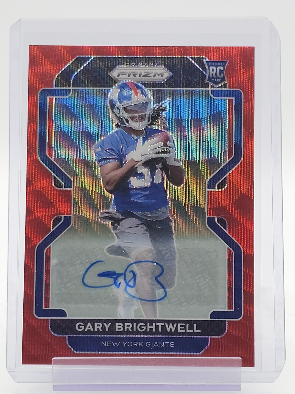 Gary Brightwell Panini Prizm #400 Autograph-Red Wave