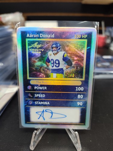 2026 Leaf Trinity The Magical Realm of Football Aaron Donald Auto 1/1 Rams