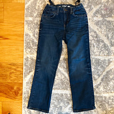 Cat Jack Girls Bootcut Jeans Blue Dark Wash Denim Stretch Elastic Waist 12