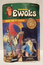 VINTAGE STAR WARS EWOKS LOGRAY ACTION FIGURE 1985 KENNER TOY  UNPUNCHED