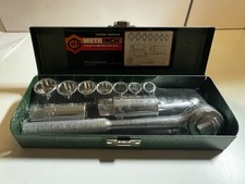 Rare New Vintage Metrinch Metric SAE Metal Case Sockets 3/8” 10mm To 3/4” 19mm