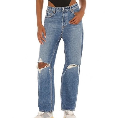 GRLFRND The Amanda Mid-Rise Loose Boyfriend Jeans Size 24 Button Fly Distressed