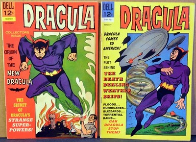 LOT of 2 DRACULA #2 1966 & #3 1967 FINE to F-VF DELL Comics