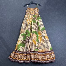 FARM RIO Foliage Sketch Maxi Dress Women's Size XS Foliage Sketch Sand