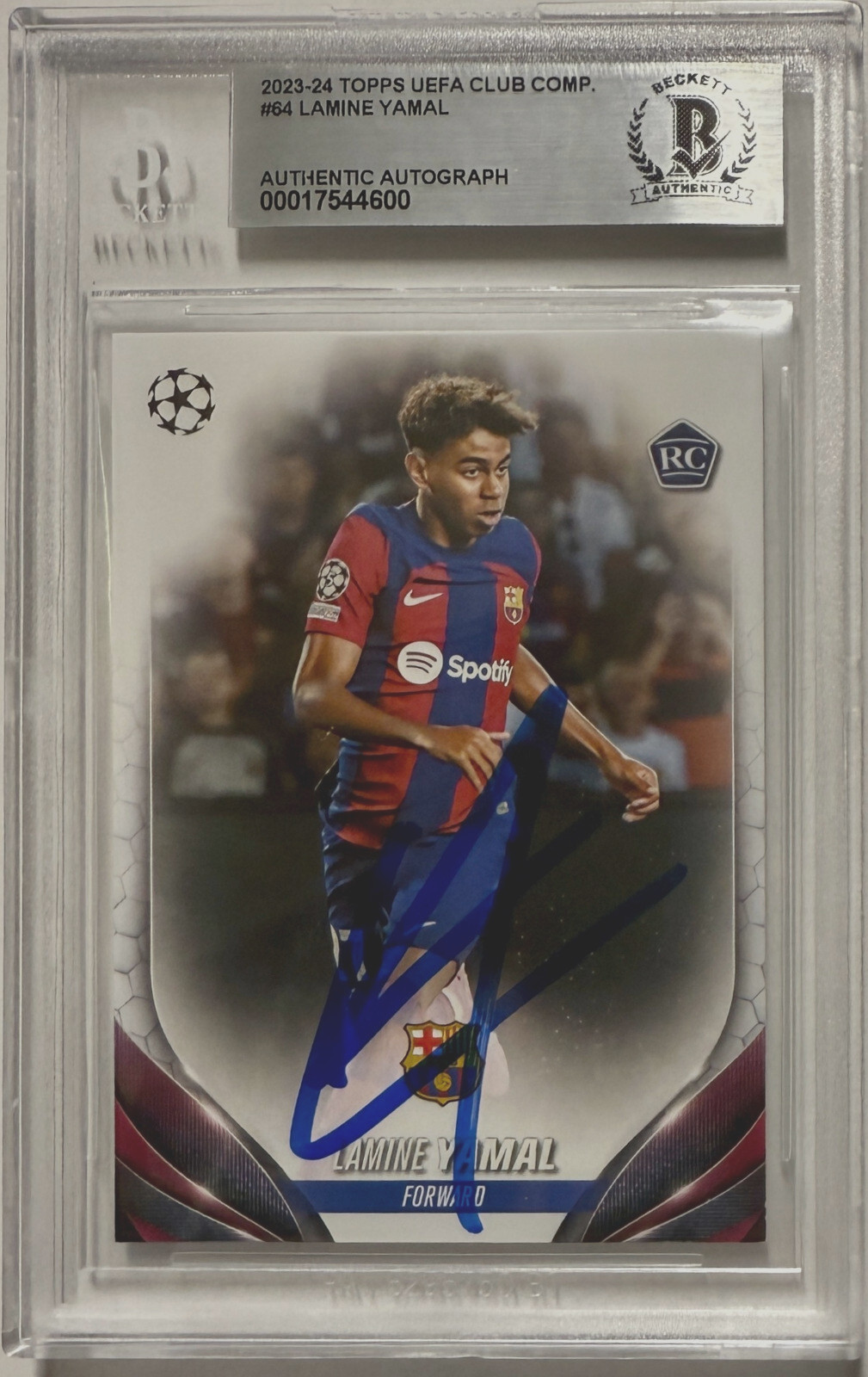 2023-24 Topps UCC #64 Lamine Yamal Signed Rookie RC Beckett BAS Authentic Auto