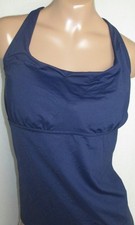 LANDS END Deep Sea Navy Square Neck Tankini Top Womens 8 NEW