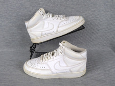 Nike Court Vision Mid Sneakers Mens 7.5 White Triple Retro Basketball Shoes