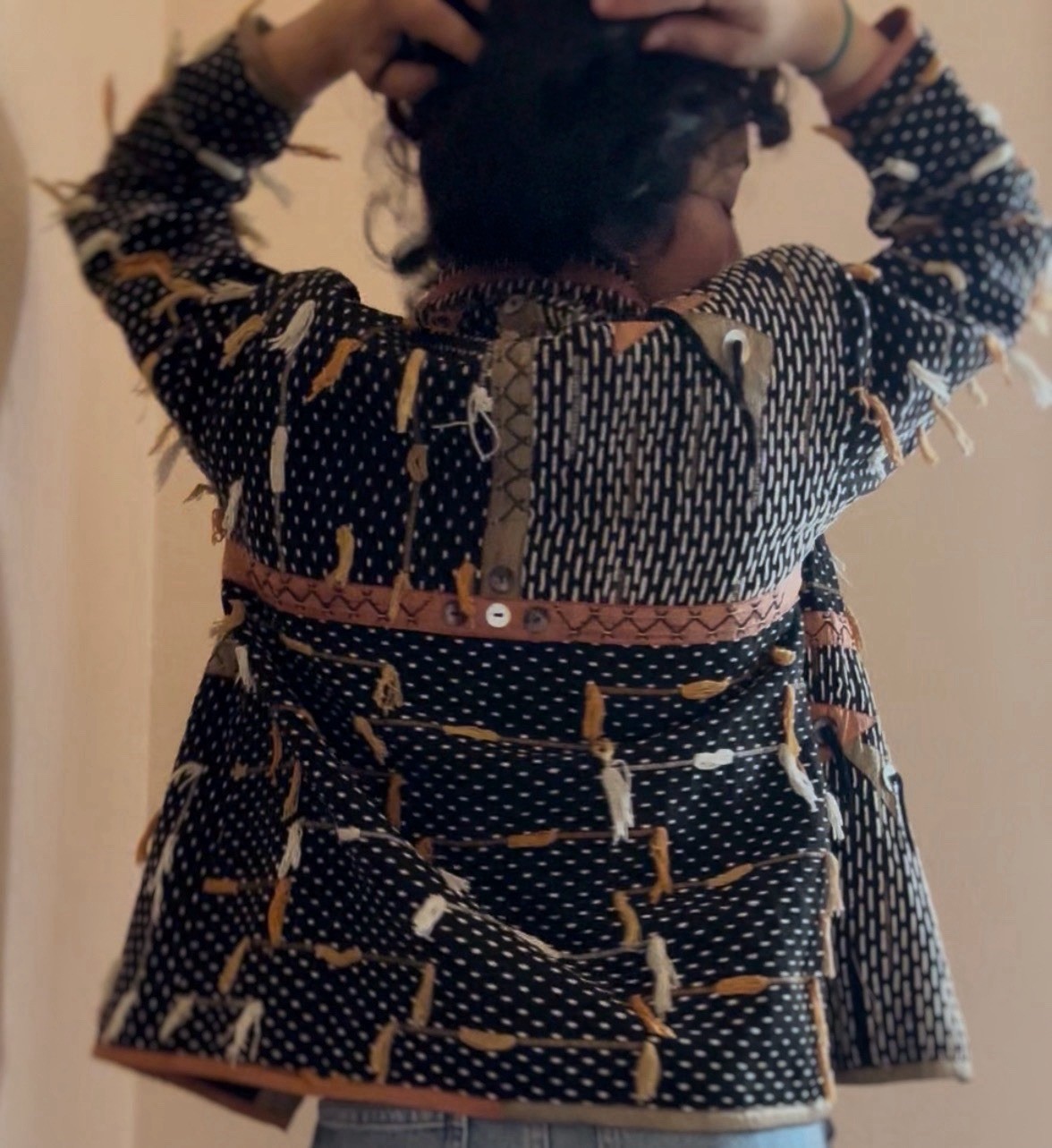 UNIQUE Vintage Eccentric 90s Boho Patchwork Art J… - image 3