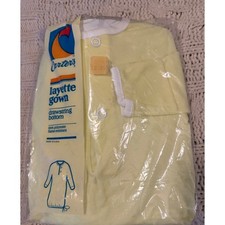 VTG Carters Yellow Layette Gown Drawstring Bottom Baby Sleepwear Made in USA