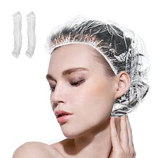 Disposable Shower Caps -100 pcs Waterproof Plastic Shower Caps, Women's Dispo...