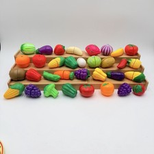 Kitchen Fruit Vegetable Food Cutting Toy Set Pretend Play Lot Of 33