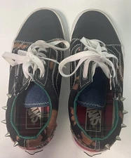 Vans Mens 6 Old Skool Tapered Tartan Daze Sneakers Shoes Black Red Spikes Skate