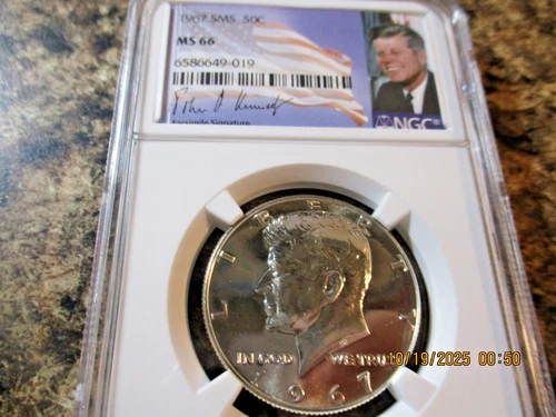 1967 KENNEDY HALF SMS NGC MS 66     019