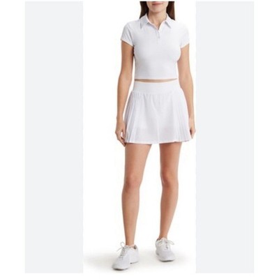 90 Degree By Reflex White Tennis Airlux Polo/ Pleated Skirt Set Sz L NWT Varsity