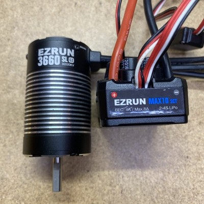 Hobbywing Max10 SCT 2-4S ESC W/ EZRUN G2 3660SL 3200kv Brushless Motor Used