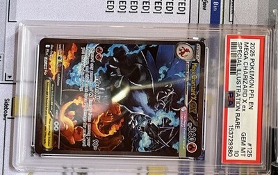 Pokémon TCG Mega Charizard X ex #125 Phantasmal Flames SIR Holo EN PSA 10