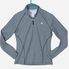 Adidas Golf Sweatshirt Womens S Small Gray Textured Mock Neck 1/4 Zip Pullover