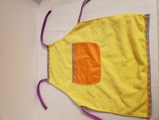 2005Yellow with Triangle Design around Edge. Full-Length Tie Apron Kids One Size
