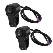 Handlebar Switch 7/8" for Motorcycle, ON-Off-ON Light Switch with Black Push But
