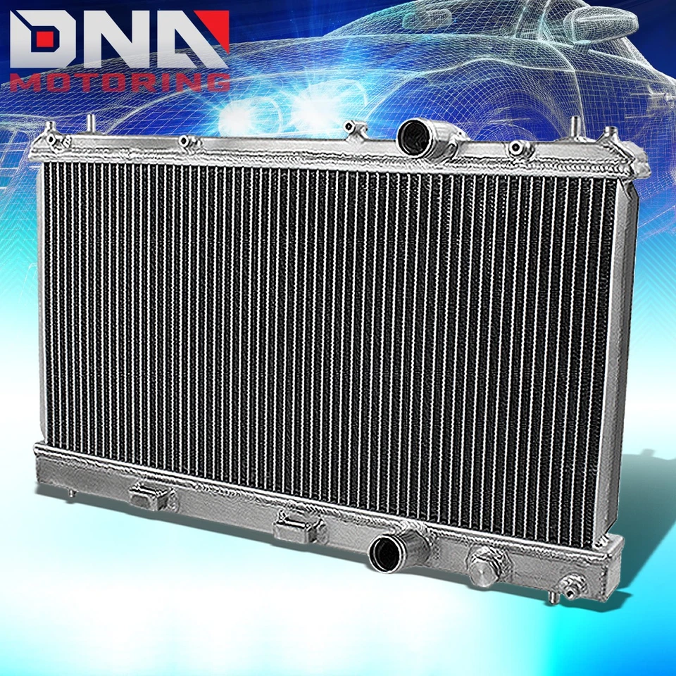 PARA 95-99 DODGE NEON R/T 2 FILAS COMPLETO ALUMINIO RENDIMIENTO CARRERAS RADIADOR + VENTILADOR X2 Foto 2 de 4