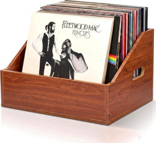 Wood Vinyl Record Storage, Retro Durable Vinyl Crate and Record Holder, Album