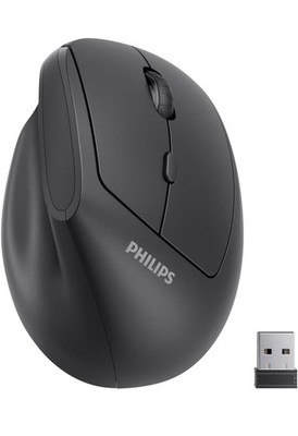 Philips Wireless Optical Mouse USB Receiver Scroll Wheel 3 Buttons Black