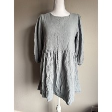 Altar’d State Light Blue Baby Doll Peasant 1/2 Cap Sleeve Mini Dress Womens S