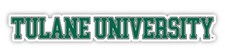 Tulane University Green Wave College Text Vinyl Decal White, Clear and Holo
