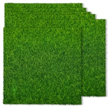 6 Pack Miniature Fairy Garden Grass 6 x 6 Inches Artificial Grass Turf for Cr...