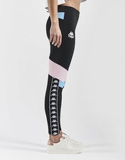 Leggings Omini KAPPA Mujer Fútbol Eshu Xsmall Negro Azul Rosa y Blanco