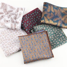 Pocket Square Chest Scarf Pasiley Men Vintage Silk Handkerchief Suit Accessories