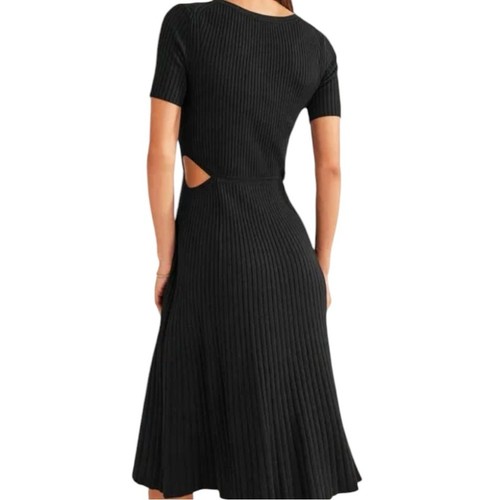 NEW Boden Cutout Knitted Ribbed Midi Black A-line Sweater Dress Going Out - Picture 4 of 14