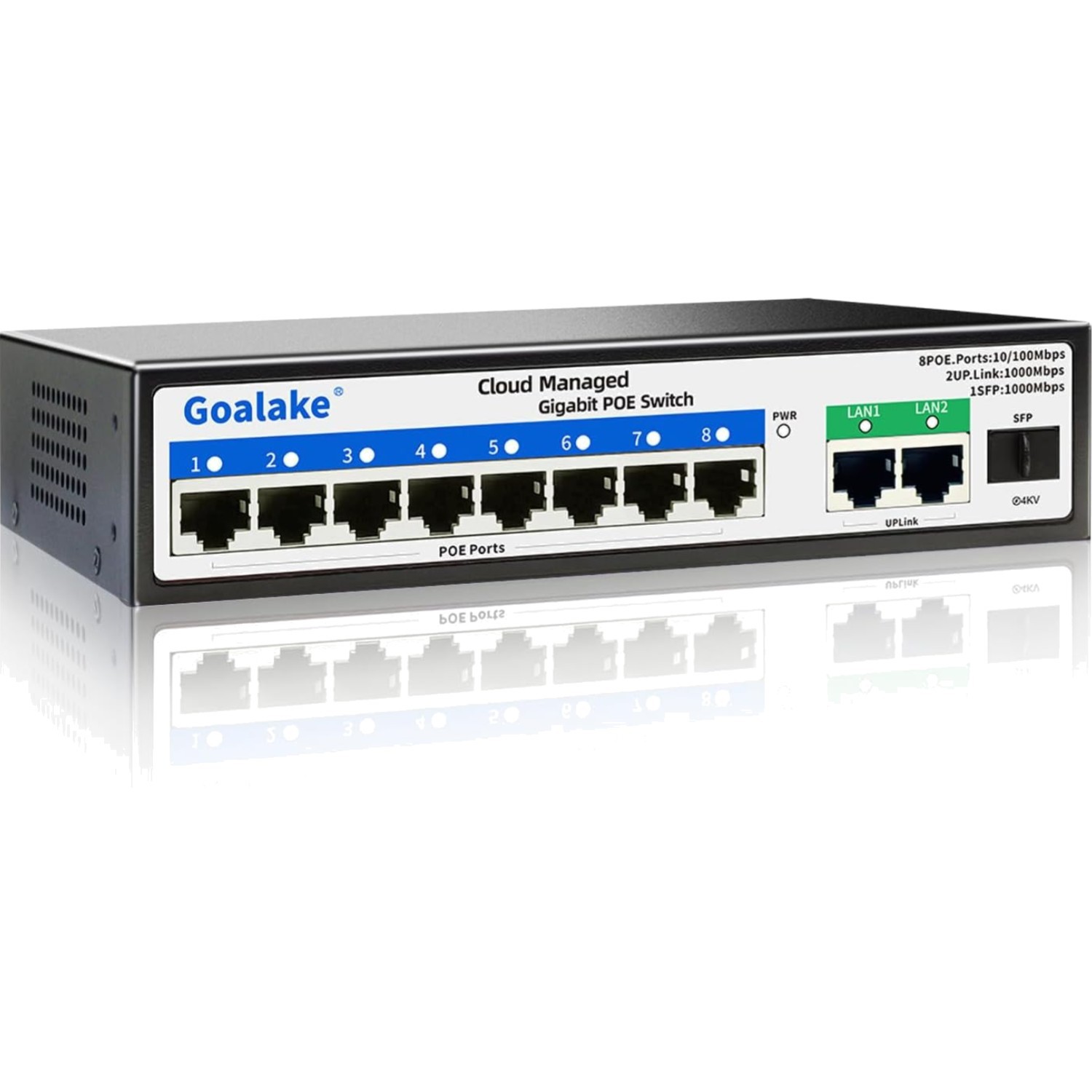 Switch PoE+ géré Cloud boîtier métallique compact haute fidélité
