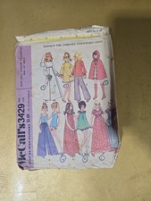 Vintage 70s McCall's 3429 FASHION DOLL 11.5" CLOTHES Sewing Pattern