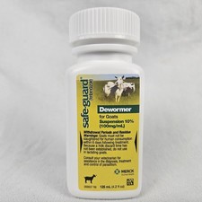 Merck Safe-Guard Goat Dewormer for Goats 125mL Fenbendazole Suspension Exp 04/26