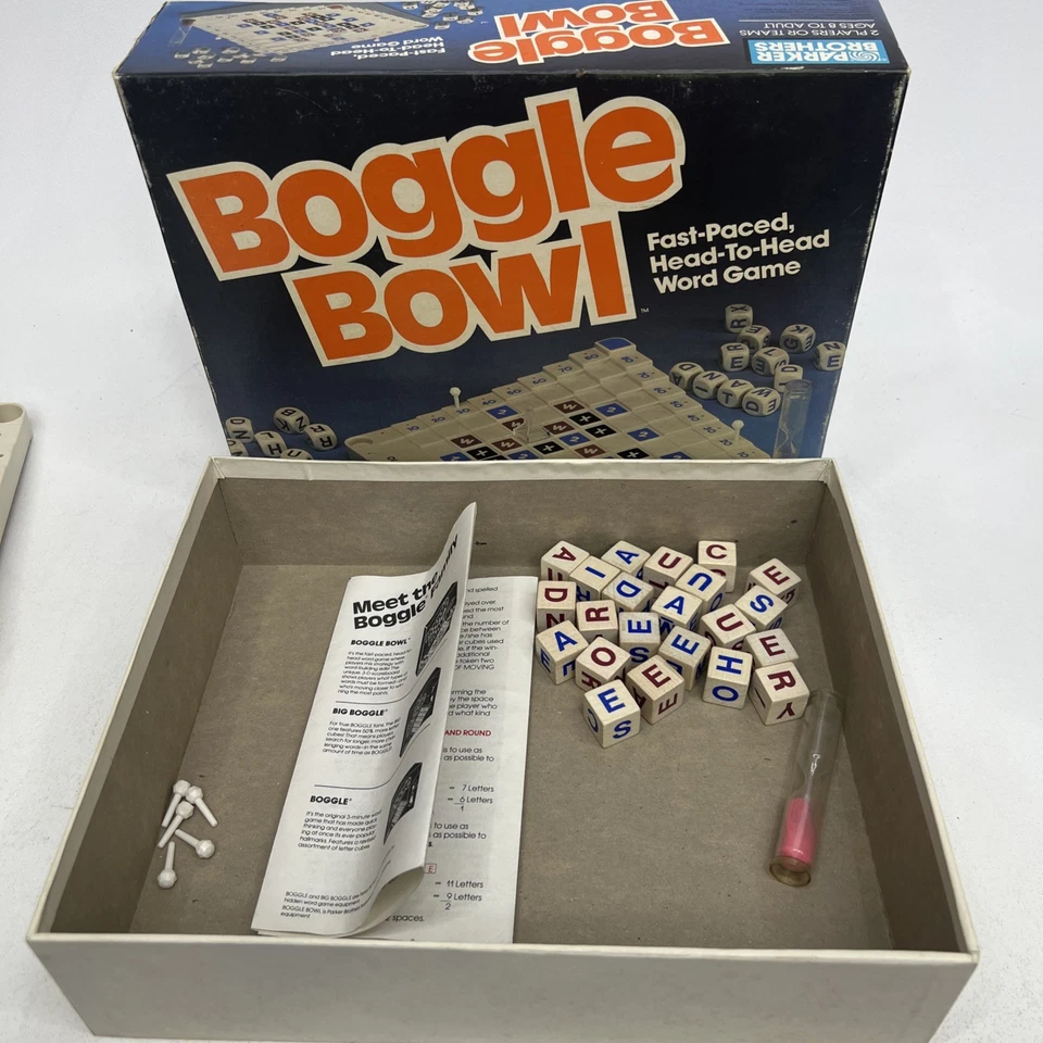Vintage Parker Brothers 1987 Boggle Bowl Word Game Complete - Image 2 of 4