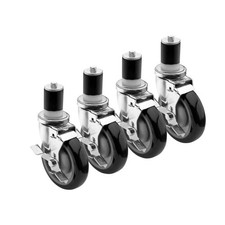 28-129S  1 5/8" Stem Caster, Swivel with Brake, 5" Diameter, 220 Lbs per Caster