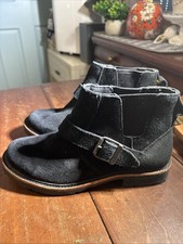 L.L. Bota Chelsea Bean Mujer Talla 6 M Negra Puerto Antiguo Gamuza Cuero.