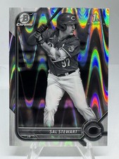 2022 Bowman Draft Chrome Sal Stewart 1st #BDC-122 Black & White RayWave Reds